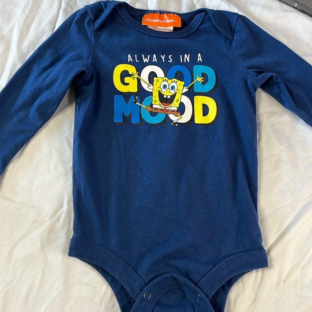 6-12M Sponge Bob onesie, diaper shirt